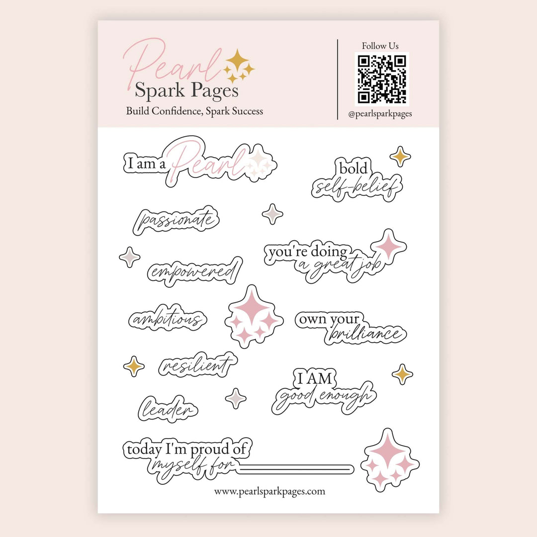One motivational sticker sheet by Pearl Spark Pages