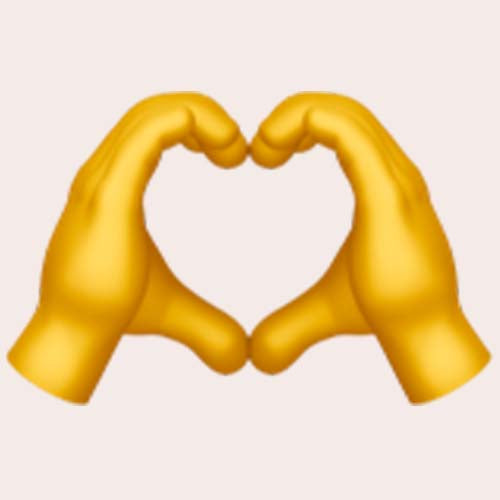 Two hands making a heart emoji