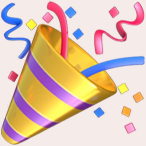 Celebratory confetti emoji