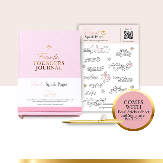 The Female Founders Journal Bundle — comes with Pearl Sticker Sheet and Signature Pearl Pen
