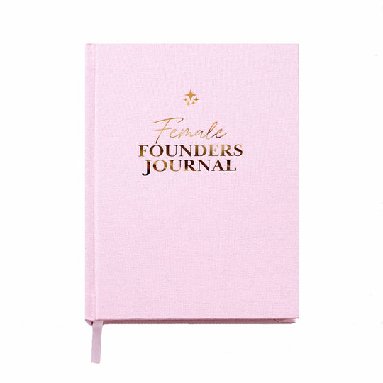 The Female Founders Journal in Millennial Pink with gold foil lettering